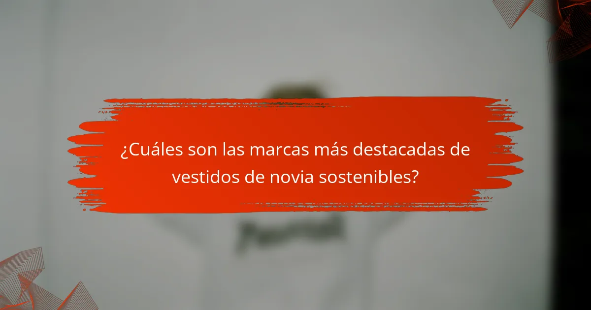 ¿Cuáles son las marcas más destacadas de vestidos de novia sostenibles?