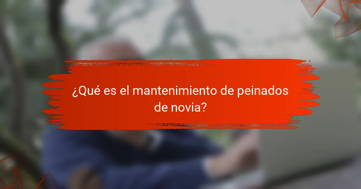 ¿Qué es el mantenimiento de peinados de novia?