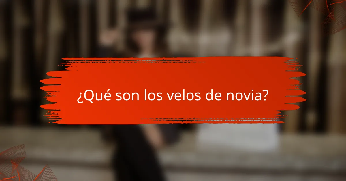 ¿Qué son los velos de novia?